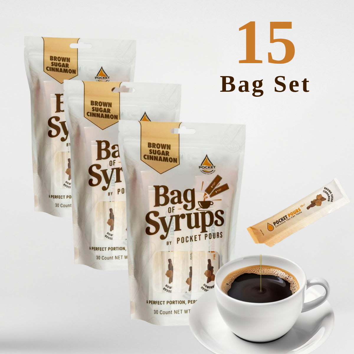 Pocket Pours Brown Sugar Cinnamon Syrup Packets - 10mL