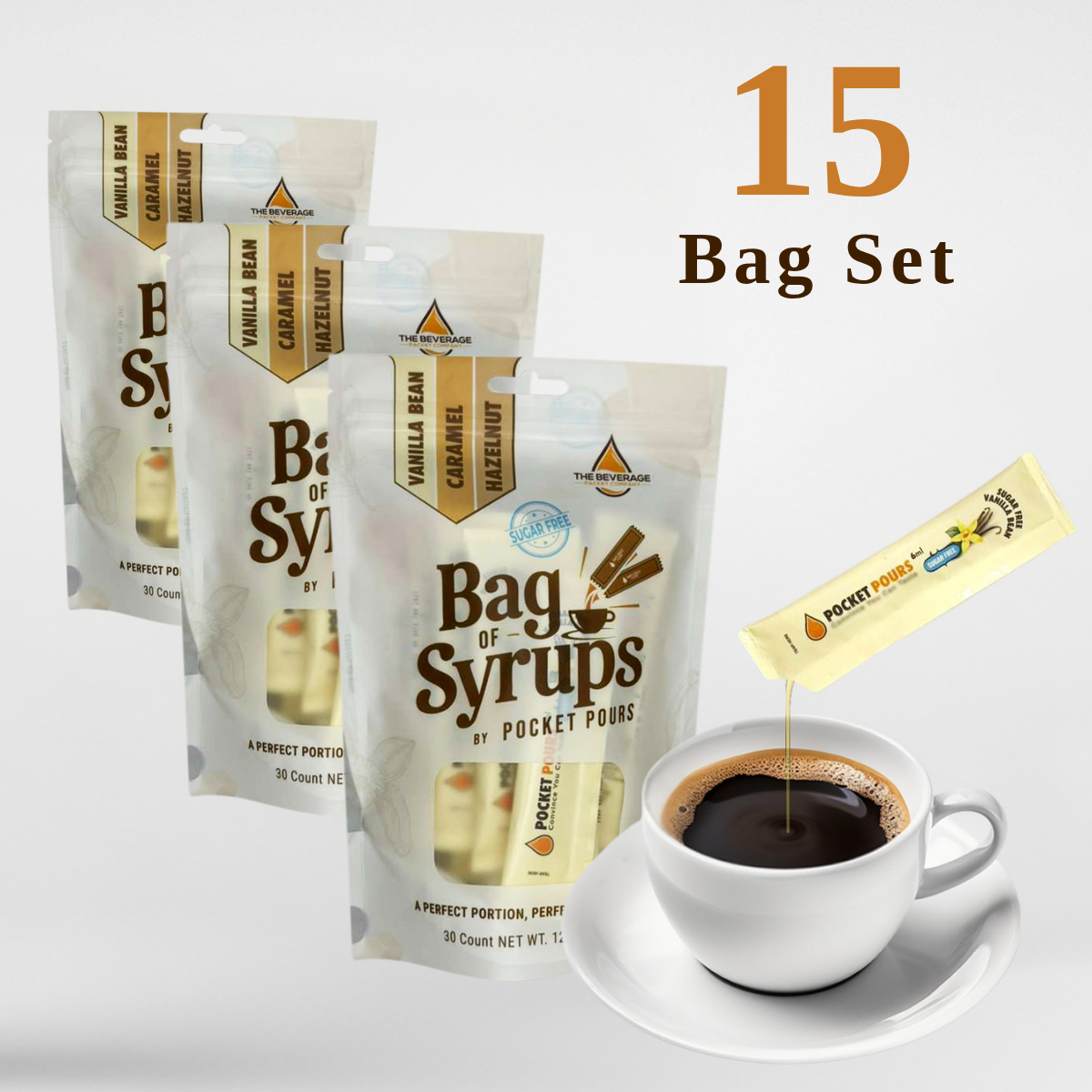 Pocket Pours Sugar Free Variety Coffee Syrup Packets