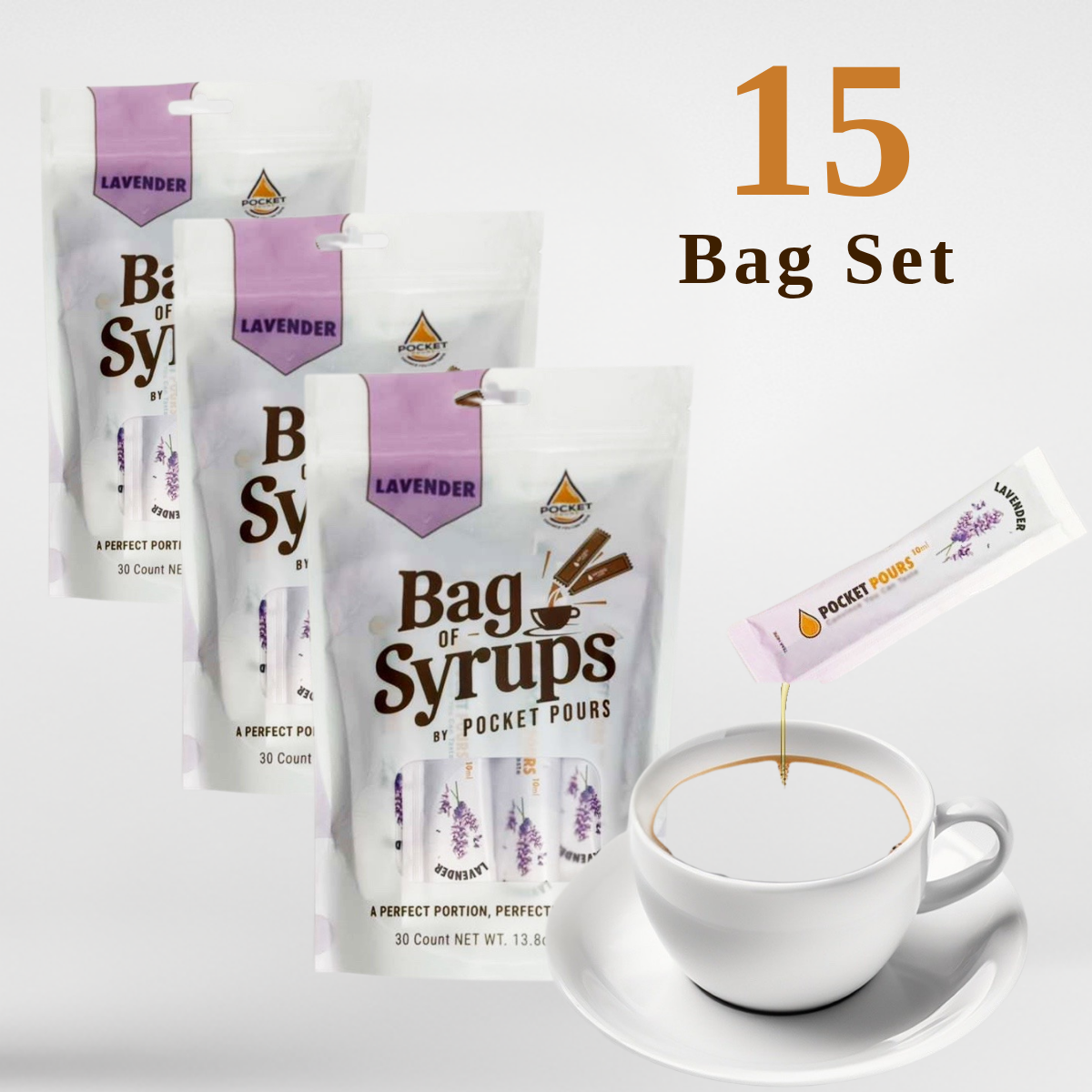 Pocket Pours Lavender Syrup Packets - 10mL Single-Serve