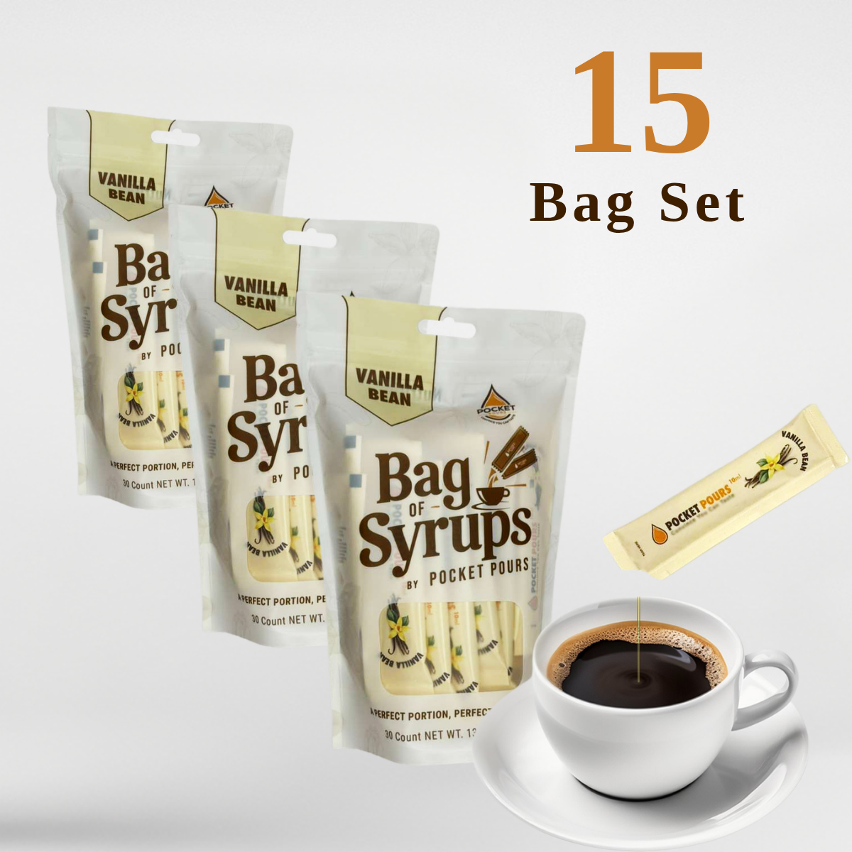 Pocket Pours Vanilla Bean 10mL Syrup Packets