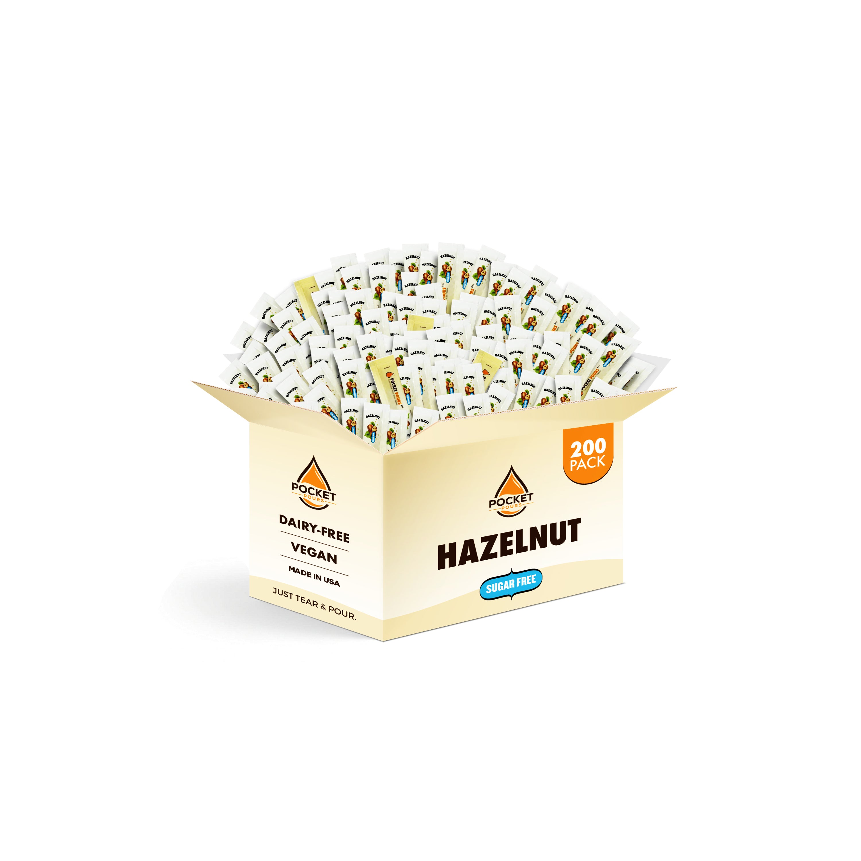 Pocket Pours Sugar Free Hazelnut Coffee Syrup Packets
