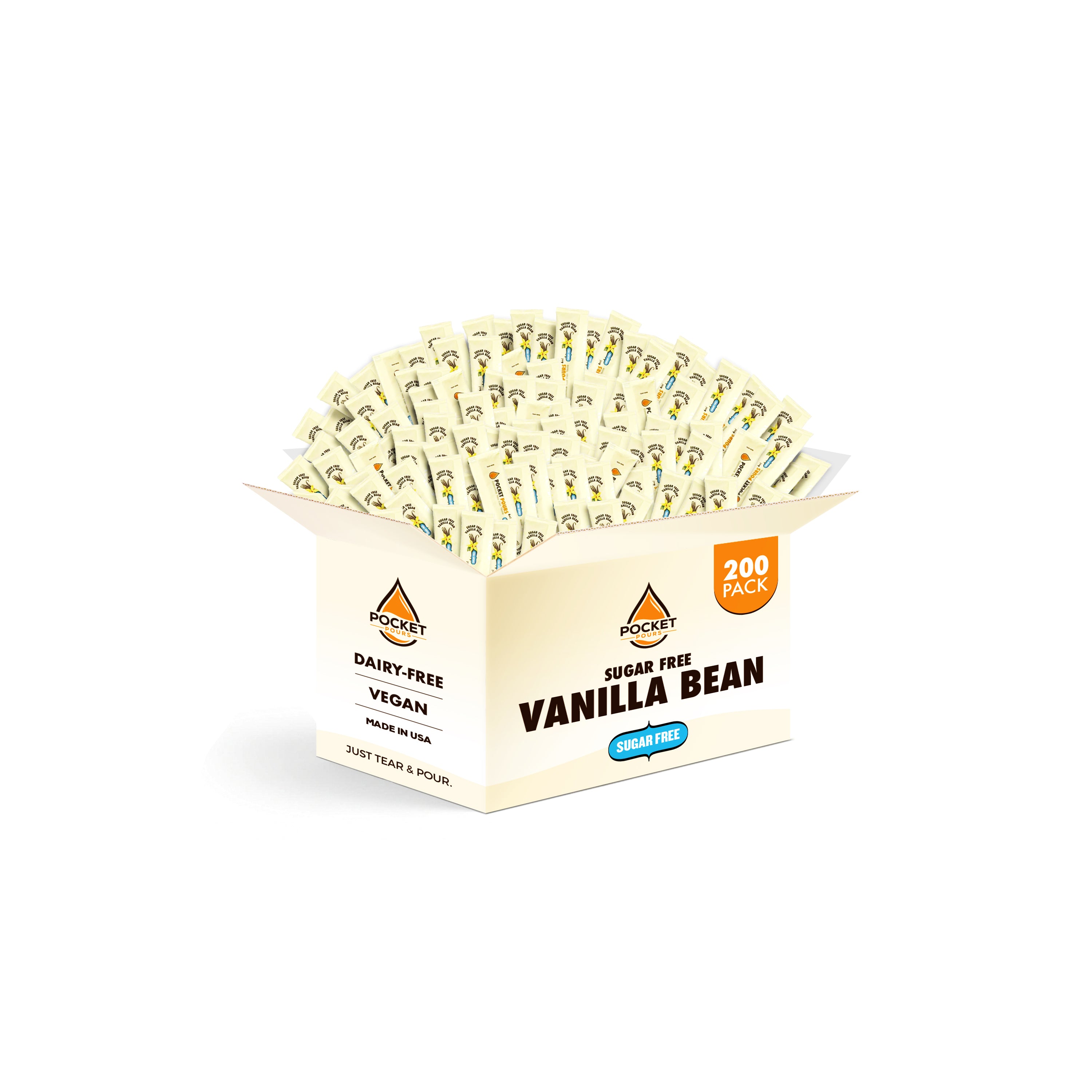 Pocket Pours Sugar Free Vanilla Bean Coffee Syrup Packets