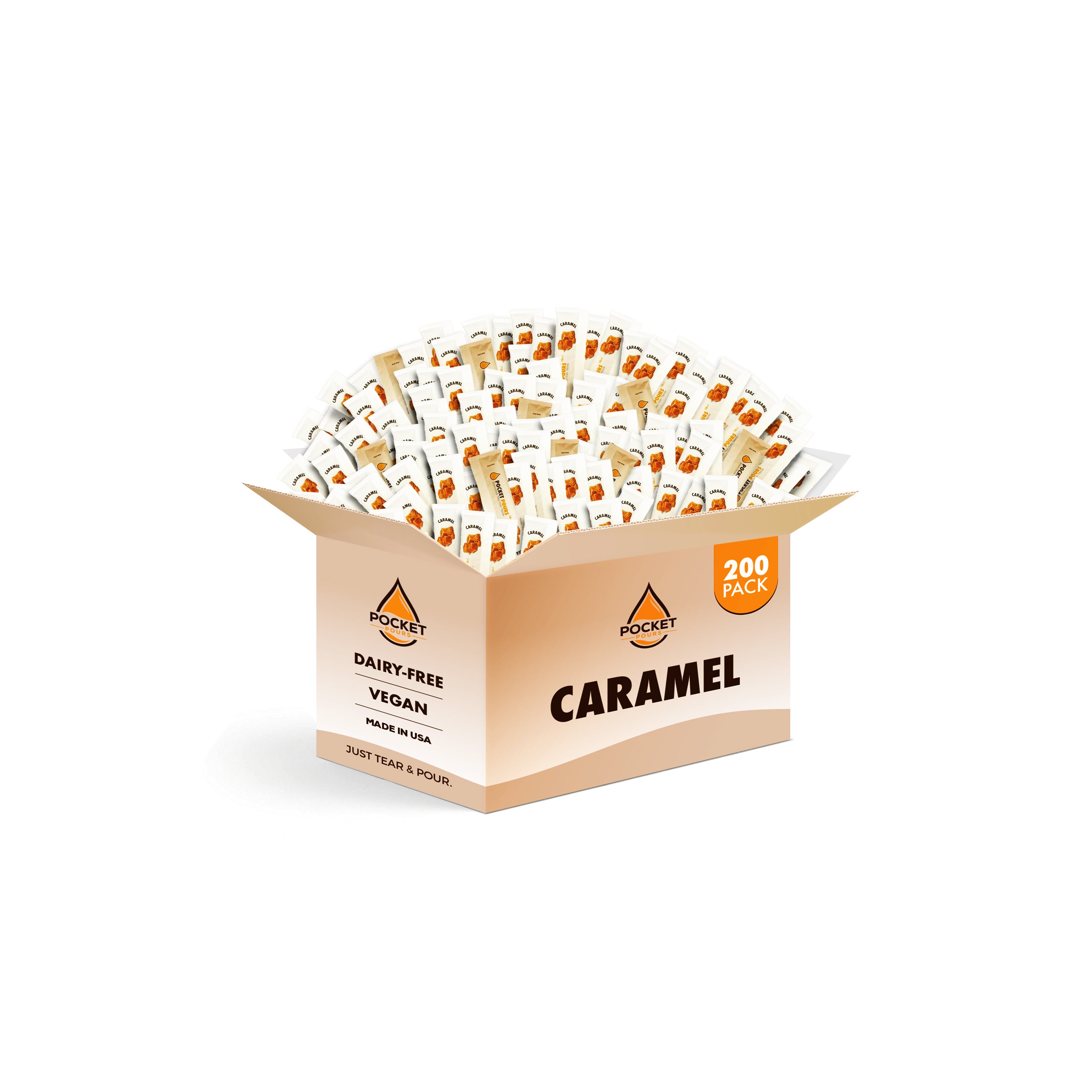 Pocket Pours Caramel Syrup Packets - 10mL Single-Serve
