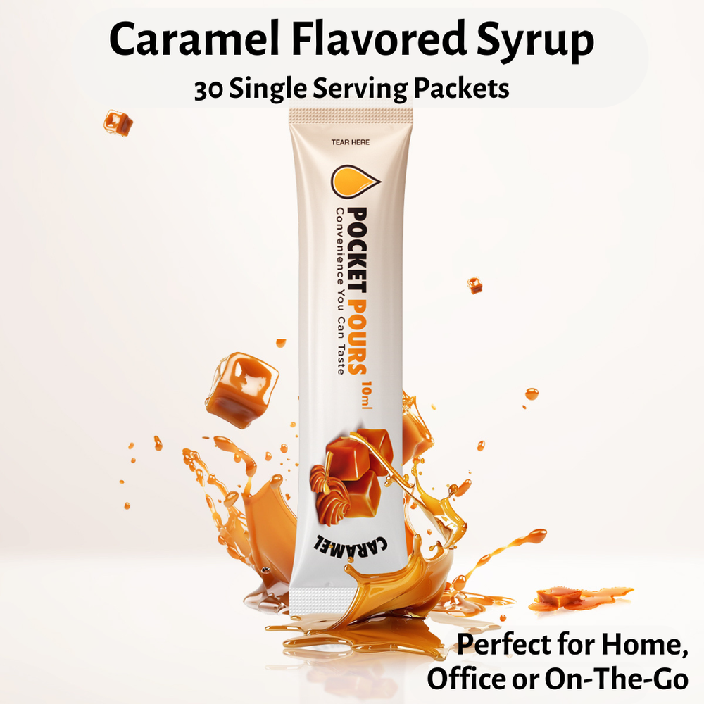Pocket Pours Caramel Syrup Packets - 10mL Single-Serve