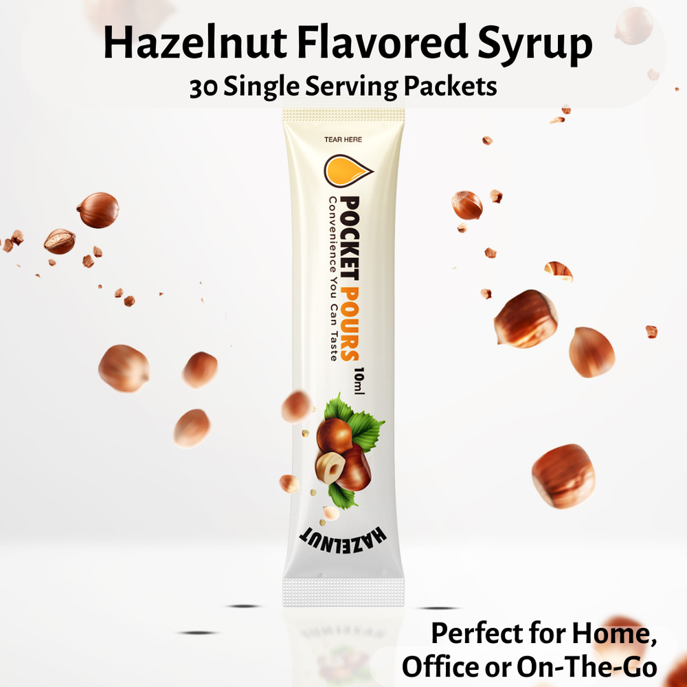 Pocket Pours Hazelnut Syrup Packets - 10mL Single-Serve