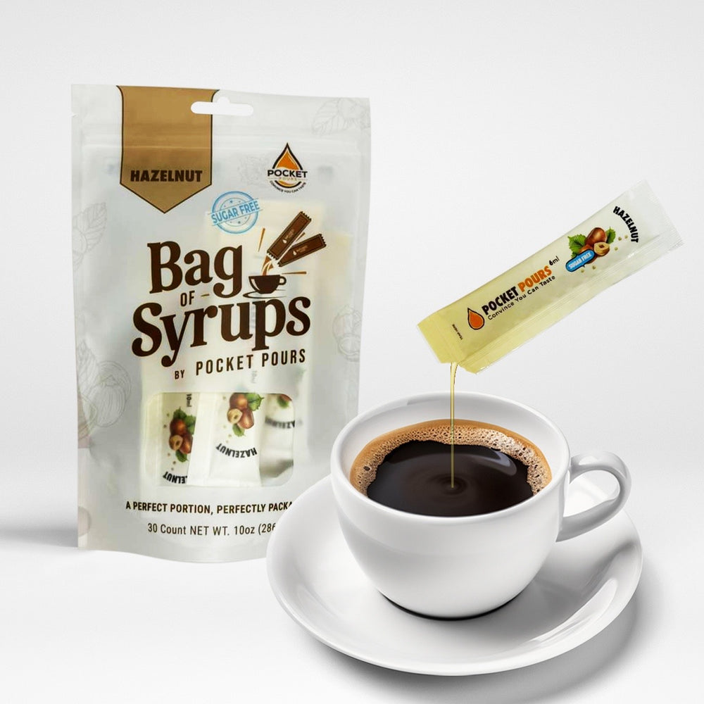 Pocket Pours Sugar Free Hazelnut Coffee Syrup Packets