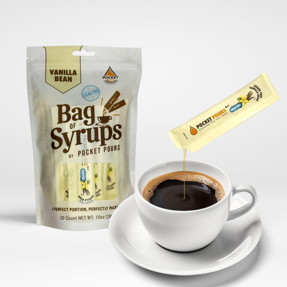 Pocket Pours Sugar Free Vanilla Bean Coffee Syrup Packets
