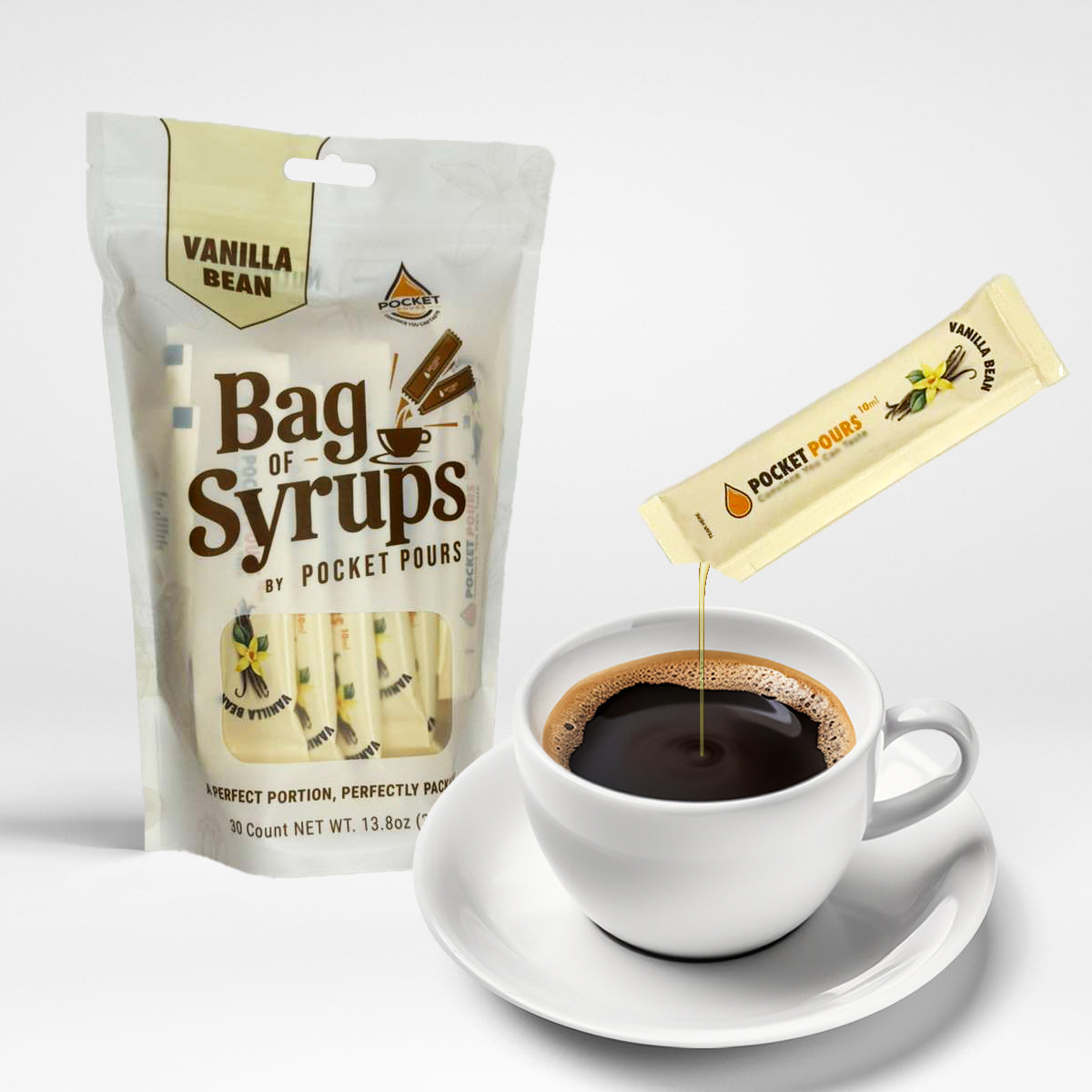 Pocket Pours Vanilla Bean 10mL Syrup Packets