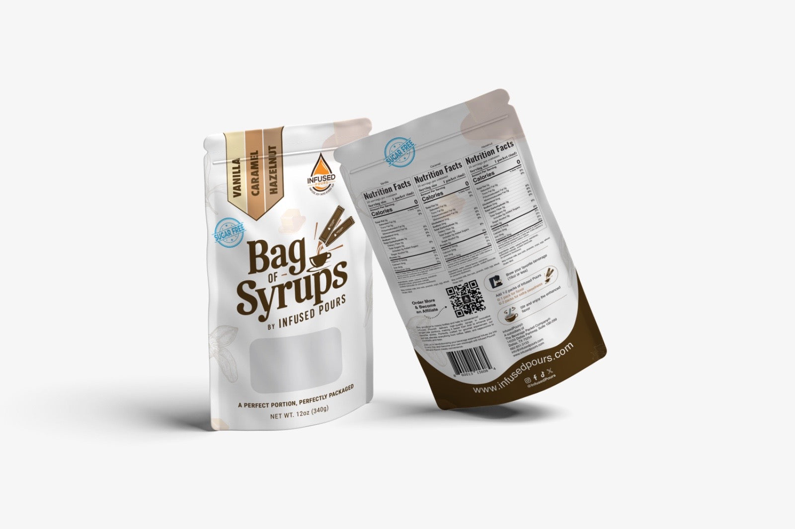 Resealable Bag of Syrups containing 30 sugar free variety packets